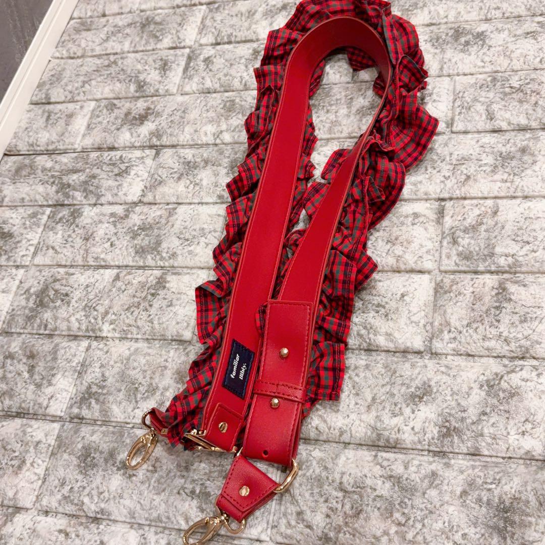 未使用級 familiar Bibiy. フリルチェックストラップ