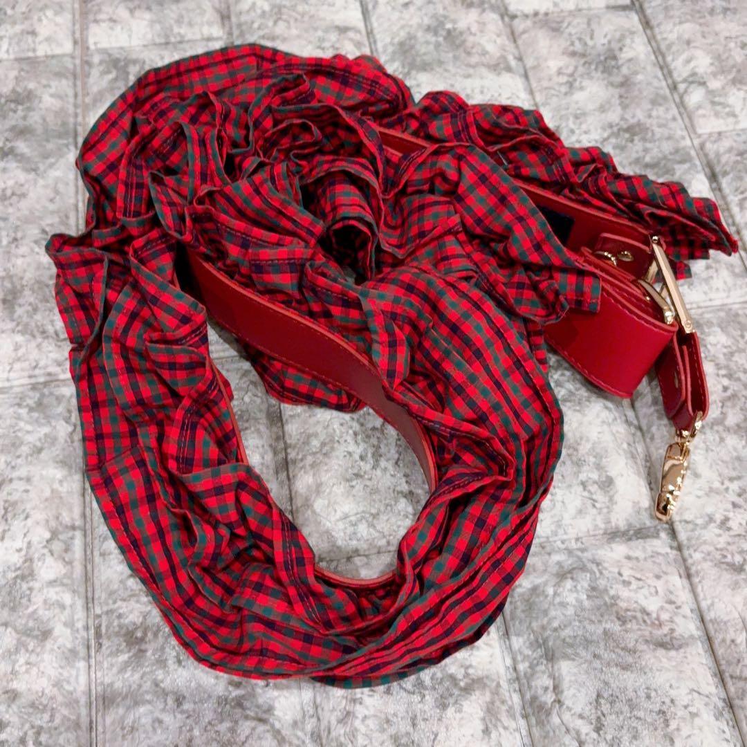 未使用級 familiar Bibiy. フリルチェックストラップ