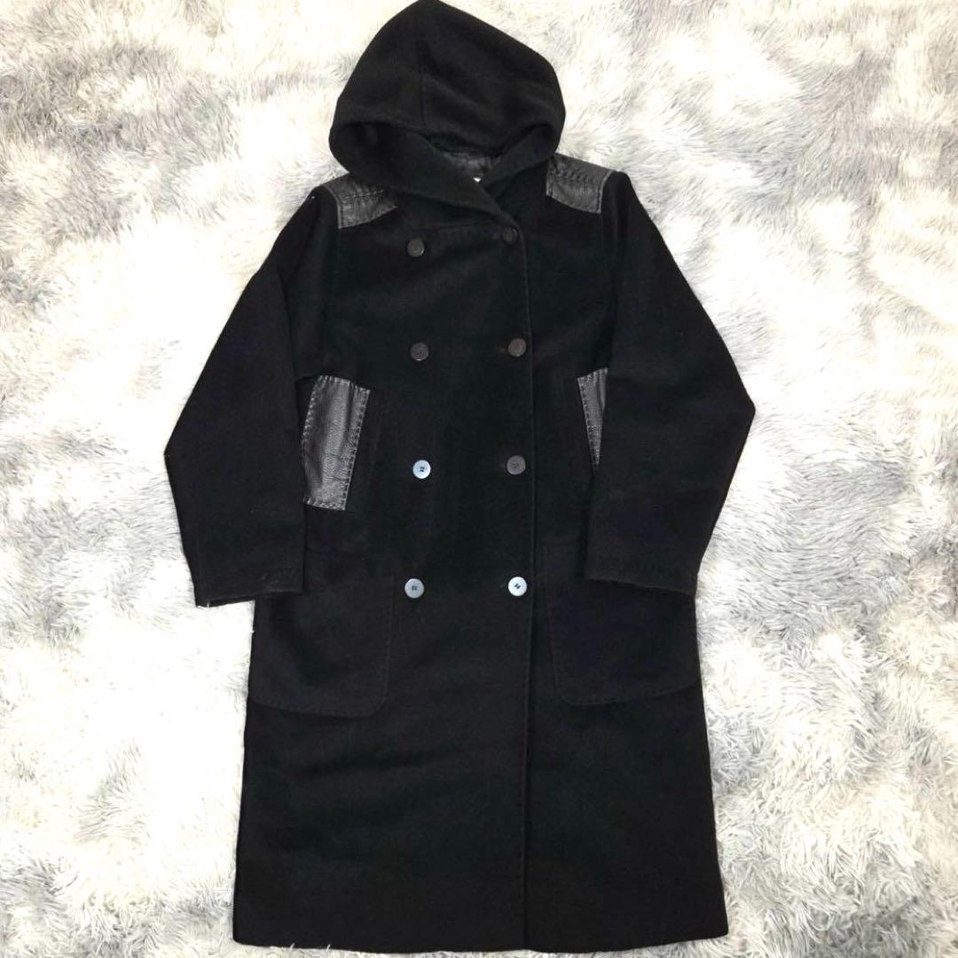 Max Mara マックスマーラ ウール×カシミヤ フード コート 562