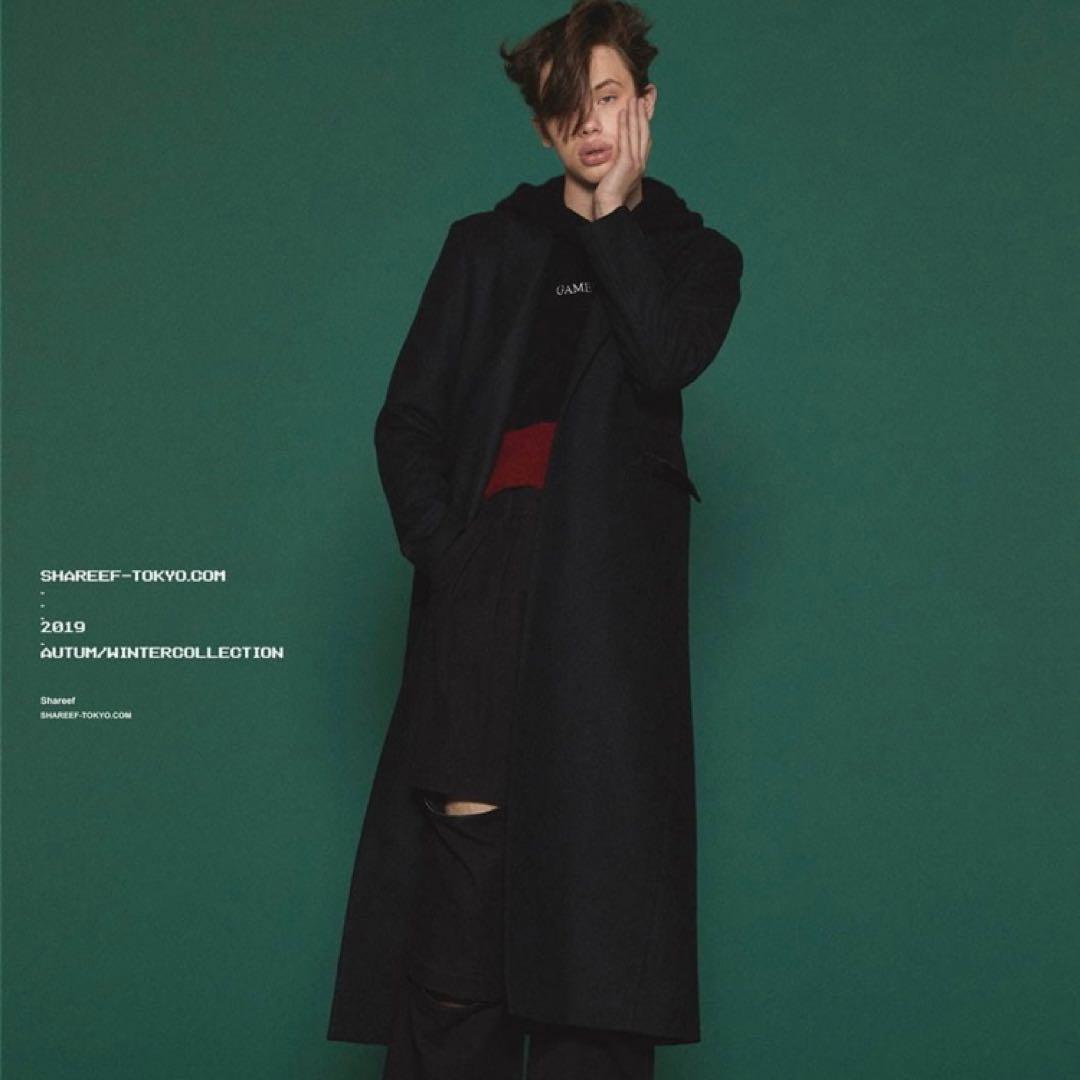 SHAREEF シャリーフ ロングチェスターコート ブラック サイズ1