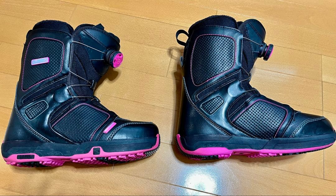 【美品】SALOMON　BOA　スノーボードブーツ　24cm　黒ピンク