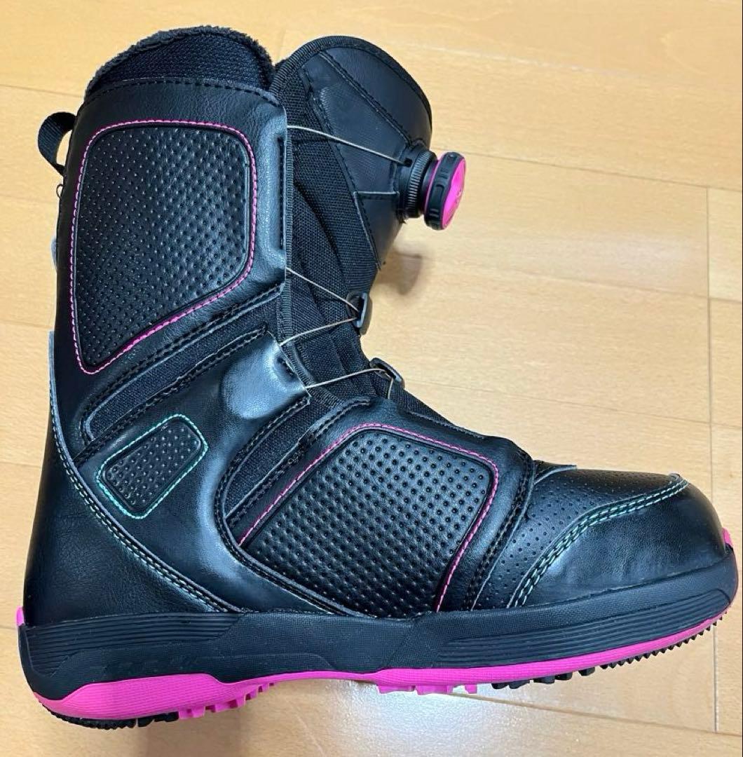 【美品】SALOMON　BOA　スノーボードブーツ　24cm　黒ピンク