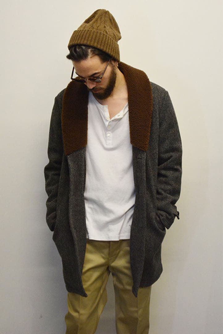 ワコマリア　ムートンカラーギャングコート