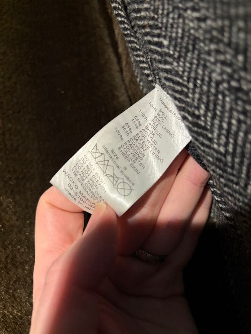 ワコマリア　ムートンカラーギャングコート