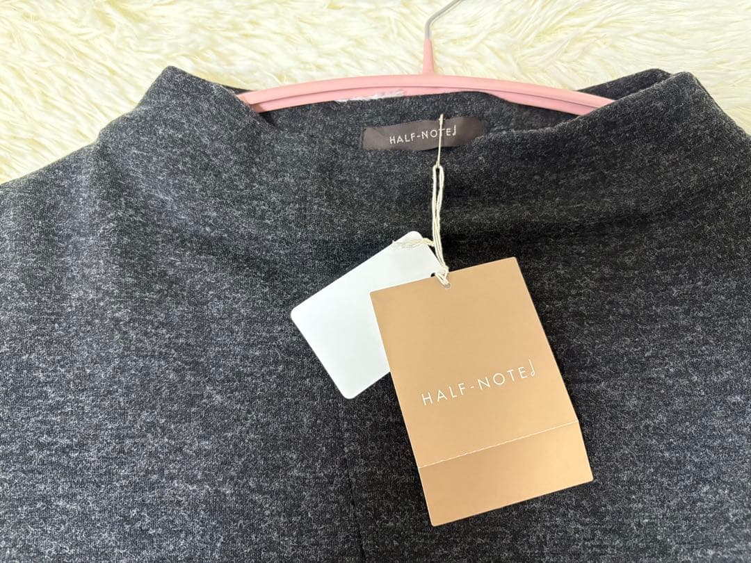 クレッシェントハーフノート　ロングワンピース M チャコールグレー 新品タグ付