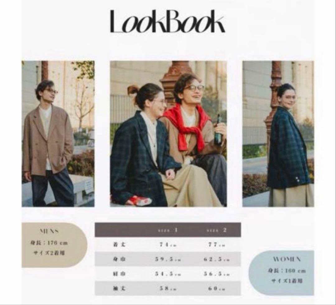 UNFOLK ダブルジャケットブラックウォッチ　1