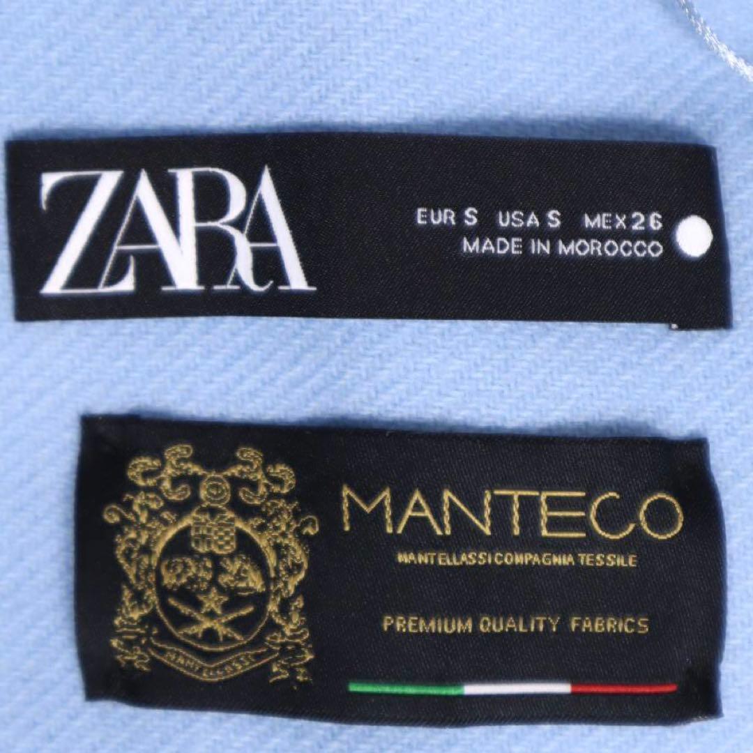美品 ZARA イタリア生地MANTECO使用ビックシルエットダブルロングコート