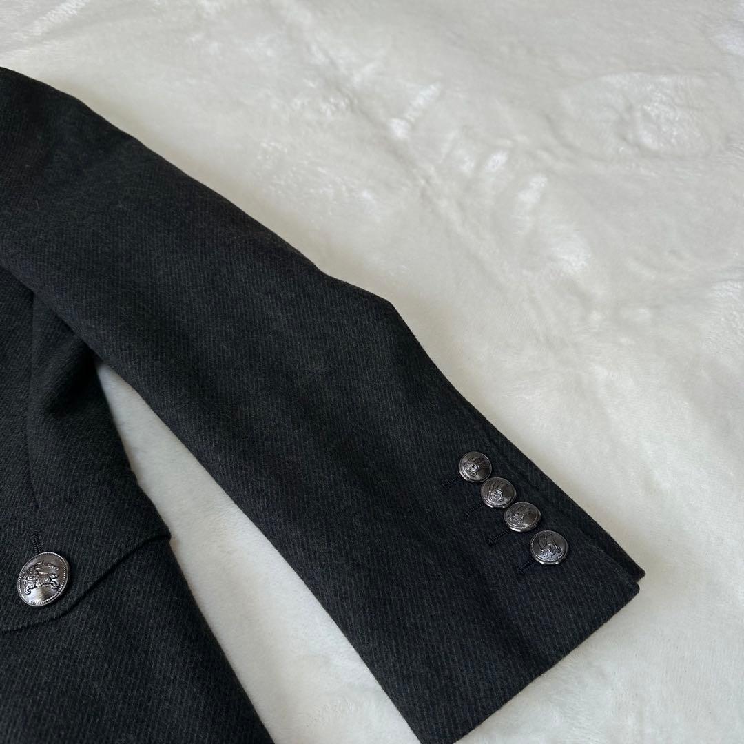 美品 バーバリーブラックレーベル ノバチェック 銀ボタン ナポレオン ジャケット