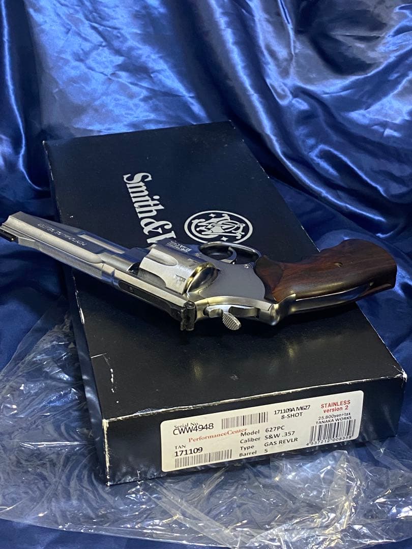 タナカ　S&W M627 ガスリボルバー　キムアーレンズグリップ付き