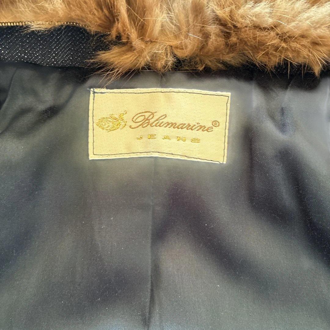 blumarine高級リアルファー付きデニムジャケット、