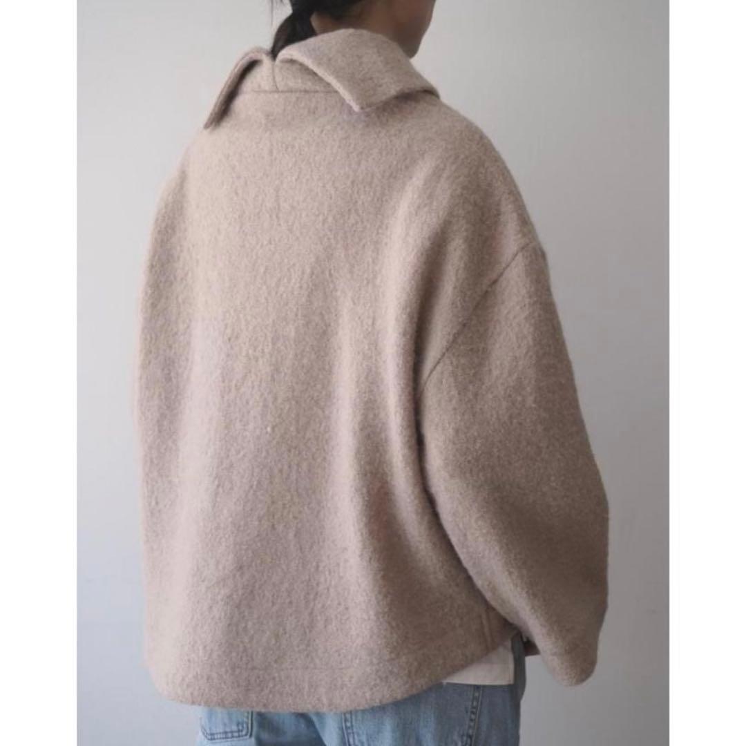 極美品 マオメイド 24AW プレスウール ショールカラー ショート丈 コート