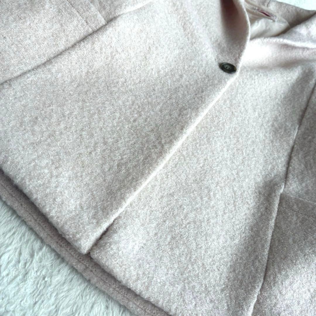 極美品 マオメイド 24AW プレスウール ショールカラー ショート丈 コート