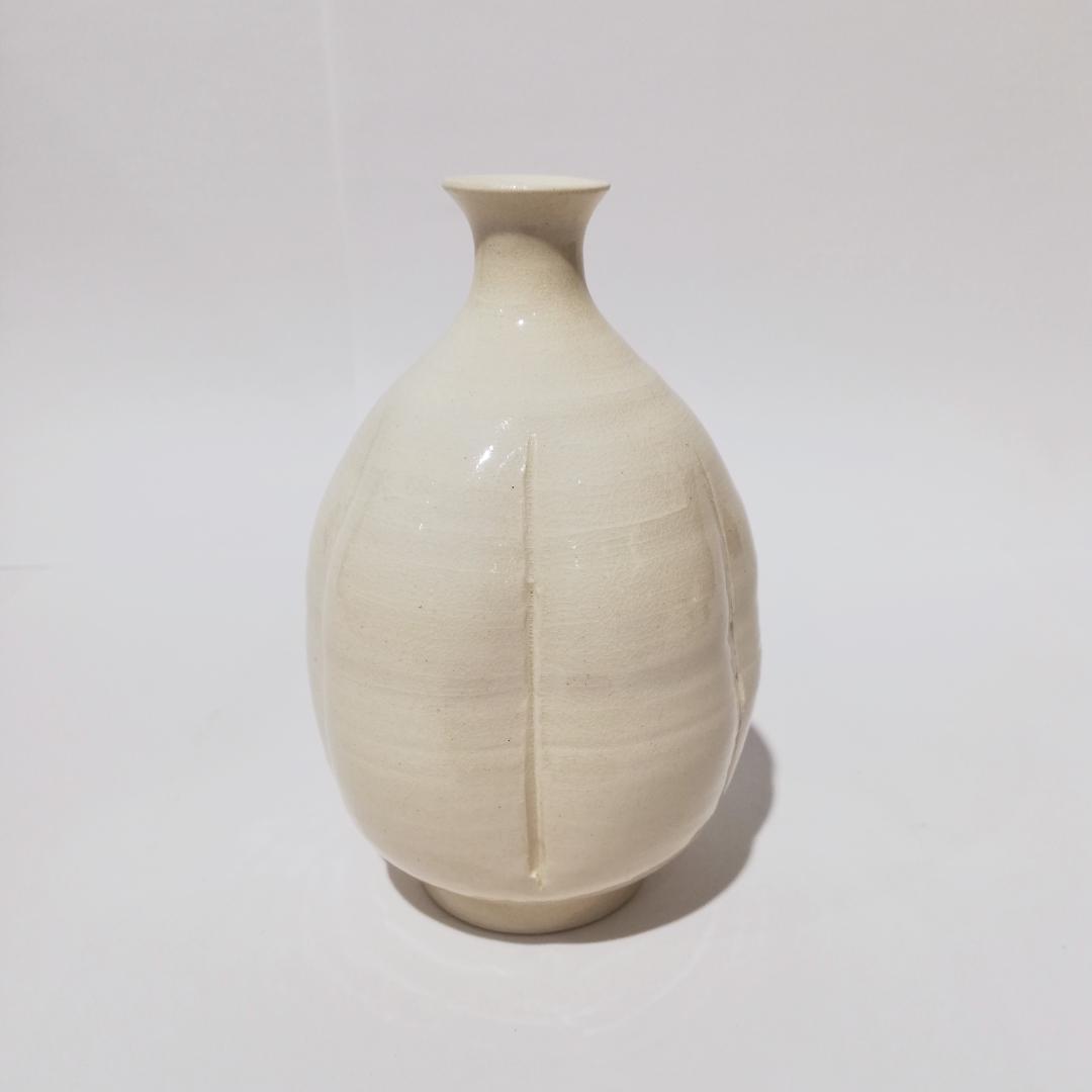 残暑セール〇川瀬竹志作　白磁 徳利　共箱共布