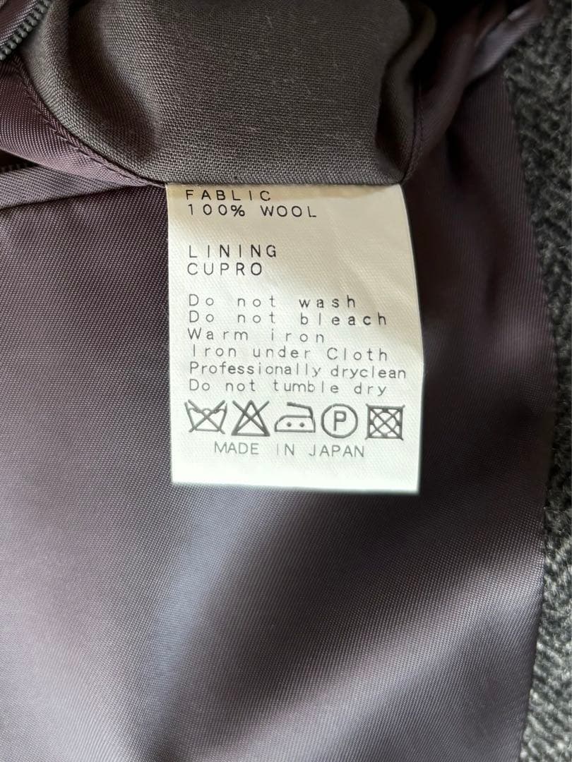 美品　リングジャケット製　グレーツイード　ダブルジャケット　くろすとしゆき