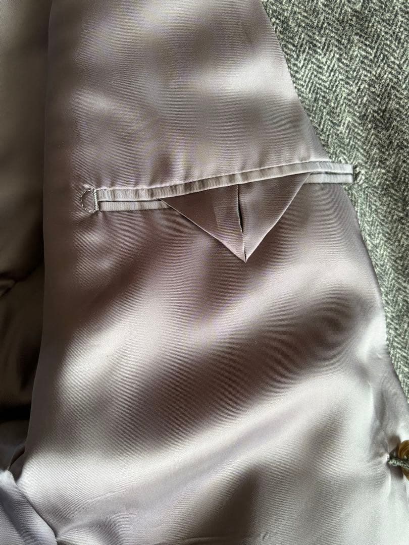 美品　リングジャケット製　グレーツイード　ダブルジャケット　くろすとしゆき