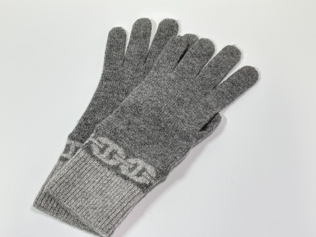 【美品】　エルメス 手袋 カシミヤ シェーヌ M グレー