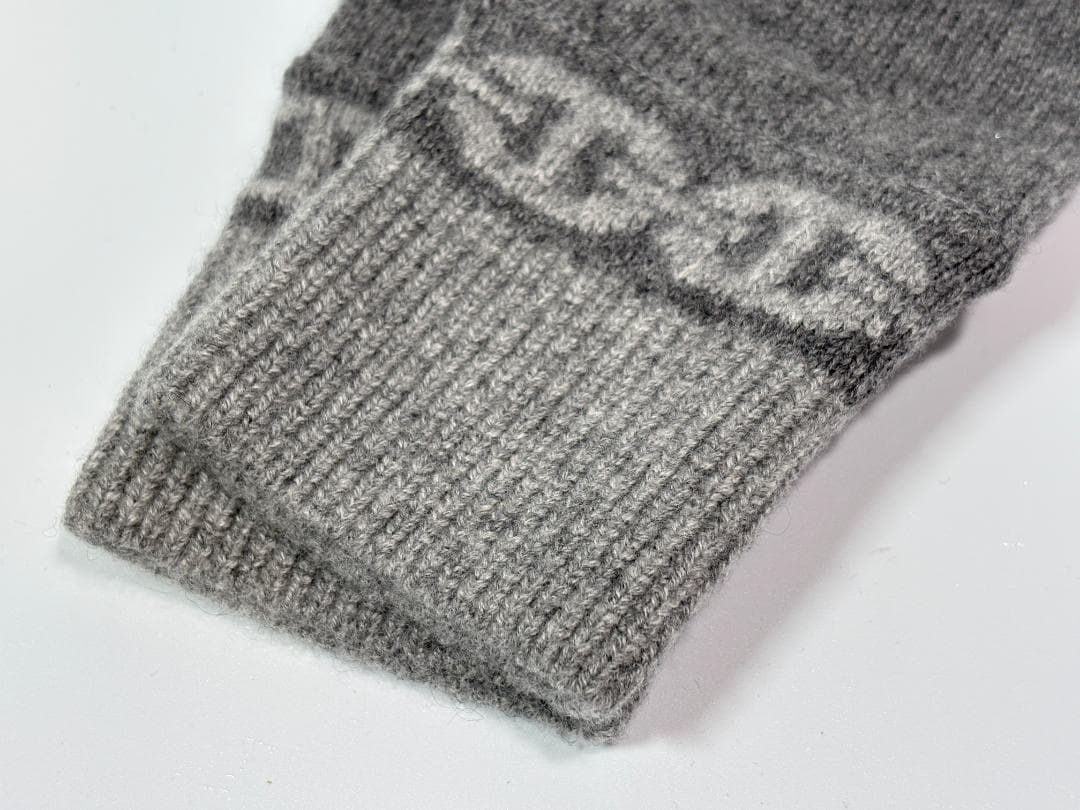 【美品】　エルメス 手袋 カシミヤ シェーヌ M グレー