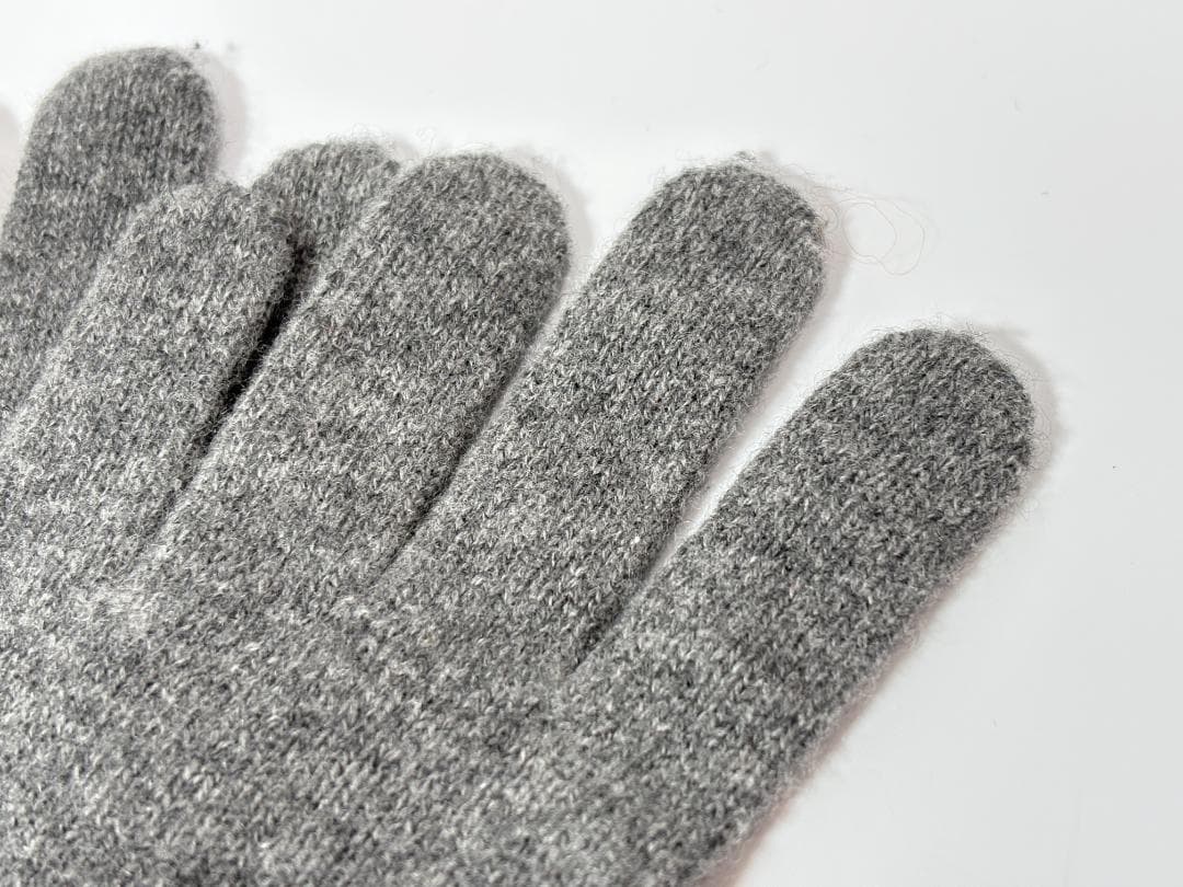 【美品】　エルメス 手袋 カシミヤ シェーヌ M グレー