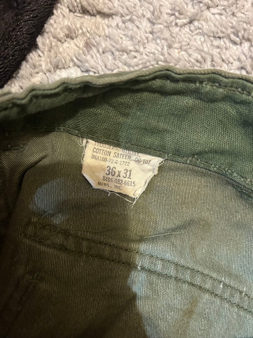 60s 70s US army ベイカーパンツ　コットンテサン