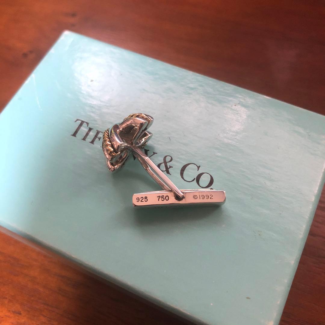 ティファニー　カフス　シグネチャー　コンビ　シルバー　ゴールド