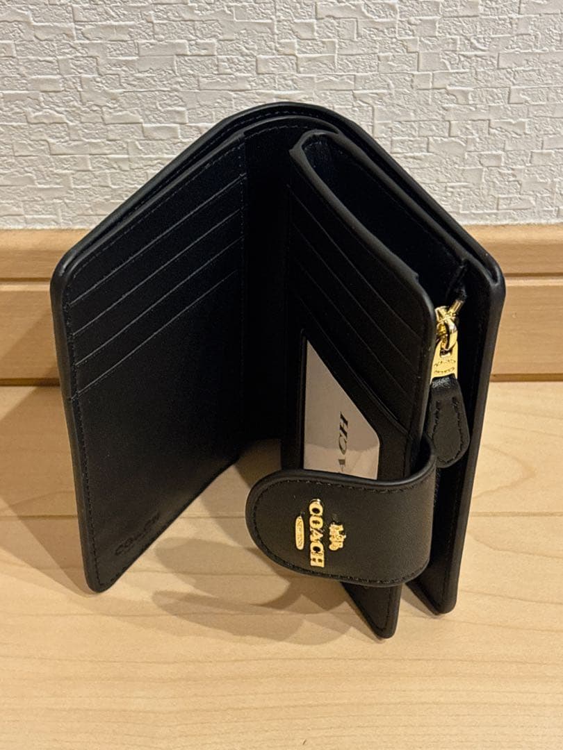 【人気商品】COACH ミディアムコーナージップウォレット・シグネチャー 茶色