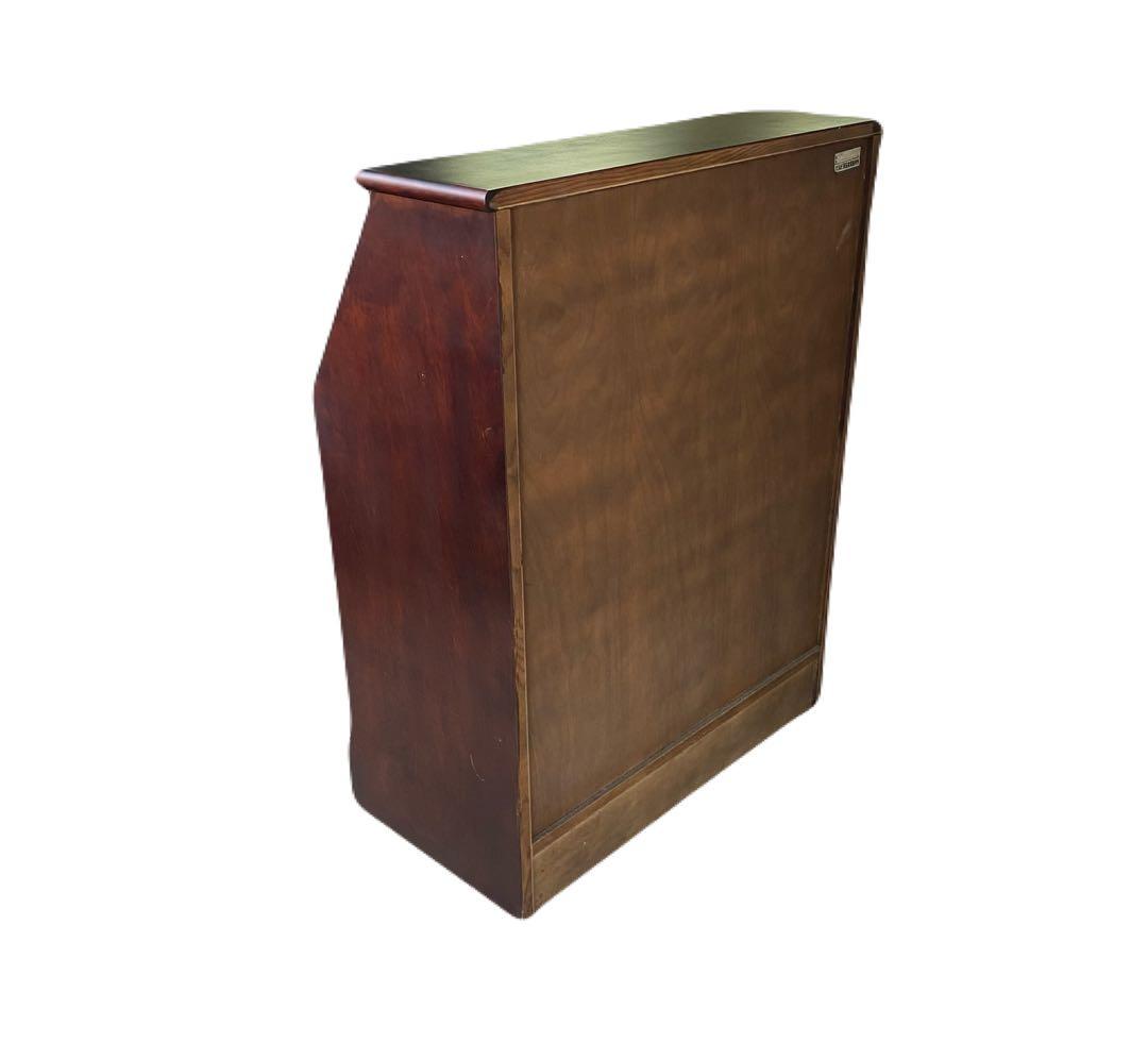 ダークブラウン えぞ民芸木製家具 ライティングビューロー　中古品