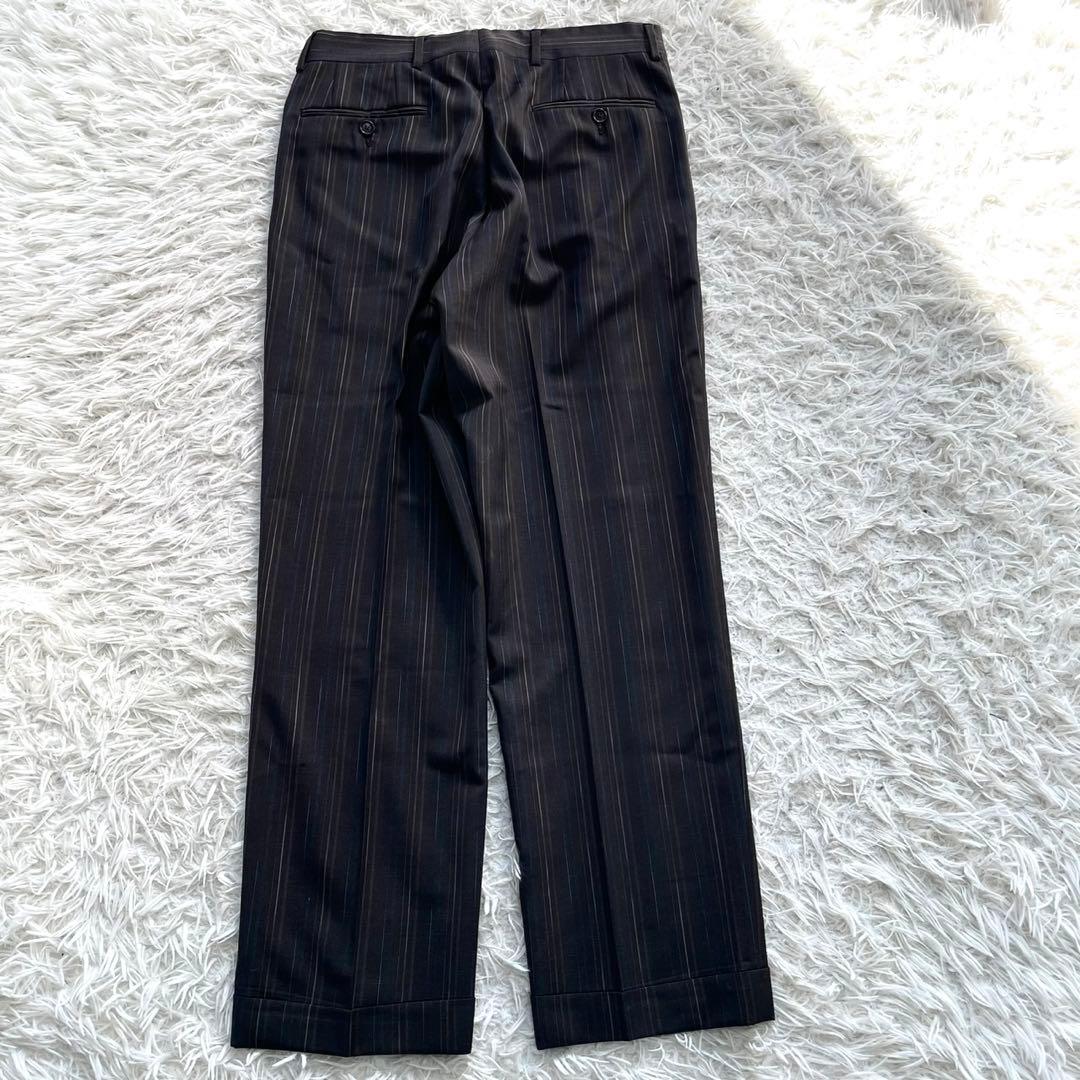 美品 ETRO スーツ セットアップ ストライプ マルチカラー ブラウン メンズ