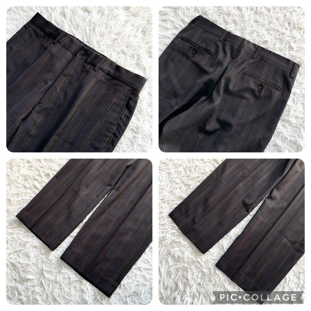 美品 ETRO スーツ セットアップ ストライプ マルチカラー ブラウン メンズ