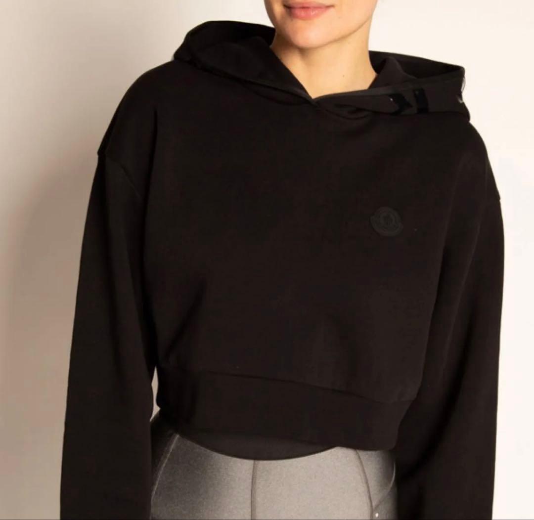 MONCLERモンクレール ショートフーディ パーカー 黒 Sスウェットパーカー