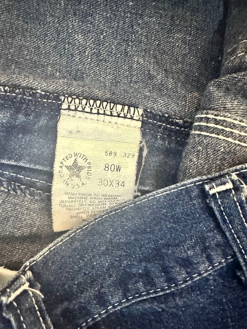 ら*ん様 【100周年】80s Carhartt デニムペインターパンツ 濃紺