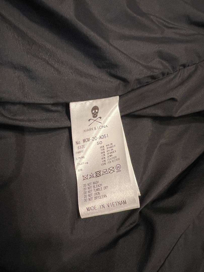 MARK&LONA キルティングベスト ブラック　サイズ50