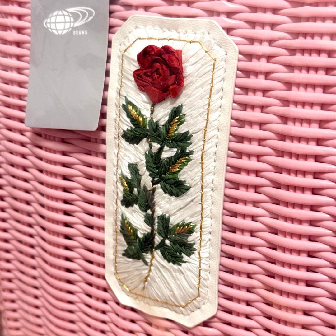 RURU MARY'S ルルメリー 手刺繍のかごバッグ ピンク