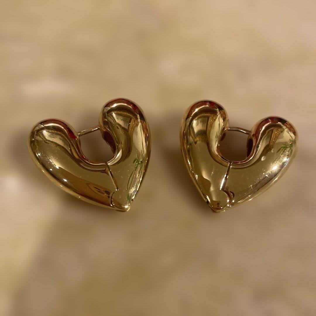 アニカイネズ　ハート　フープ　ピアス　ゴールド　神崎恵