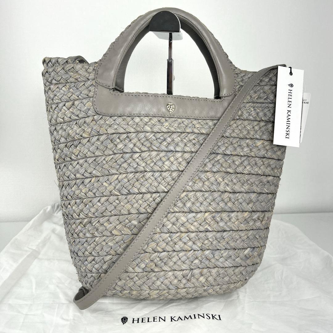 新品タグ付✨ヘレンカミンスキー Pinimilla M 2way ラフィアバッグ