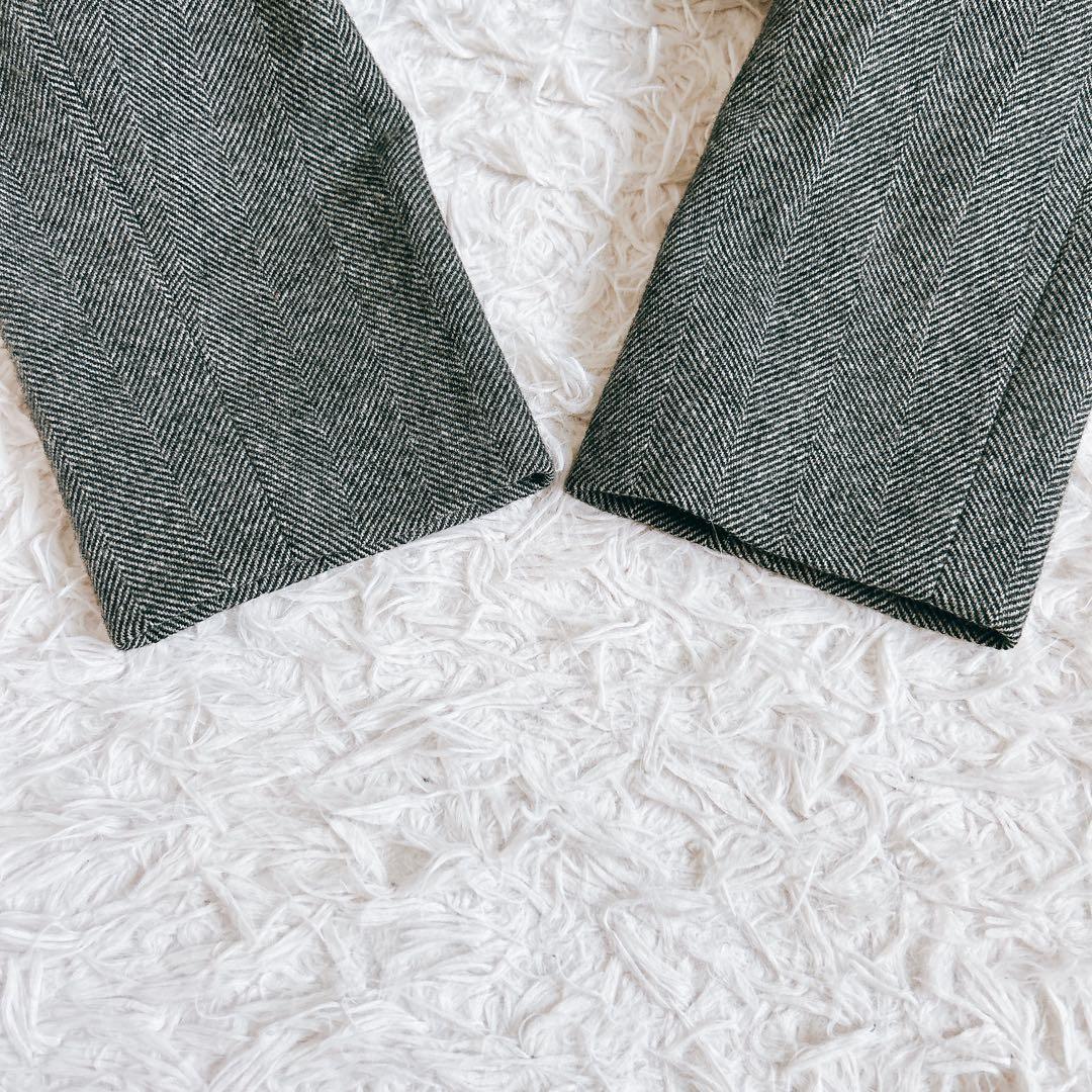 美品⁂ダックス⁂ミドル丈コート　ウールカシミヤ　ヘリンボーン　大きいサイズ　XL