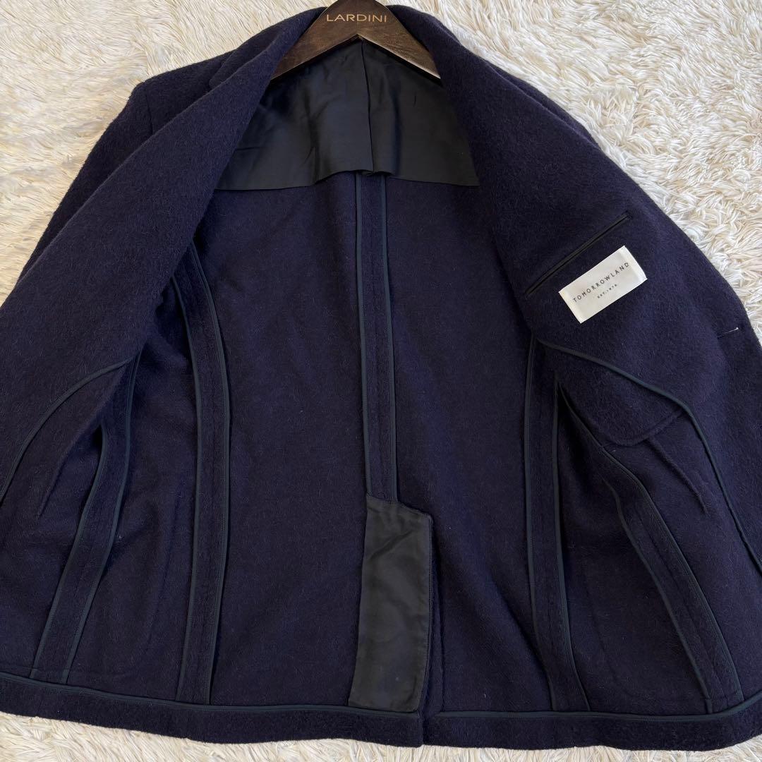 (美品) トゥモローランド アルパカ テーラードジャケット アンコン ネイビー