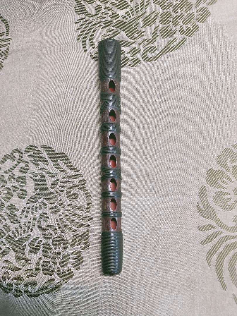 篳篥(ひちりき)　煤竹樺巻　扇面管箱付