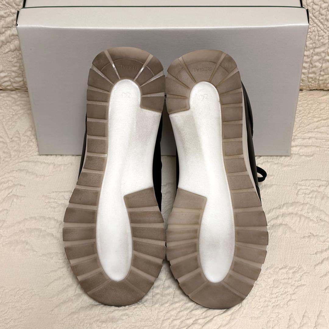 美品 REGAL 軽量レザースニーカー 24.0cm ブラック 箱あり