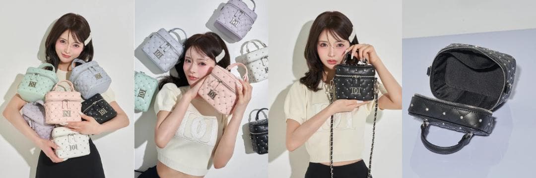 ダーリッチ darich キルティングビジュースクエアミニバッグ ホワイト