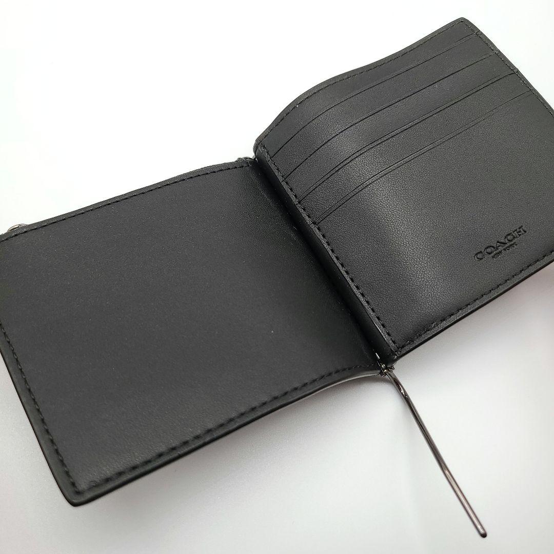 COACH マネークリップ 新品 ブラック お札入れ 小銭入れ コンパクト財布
