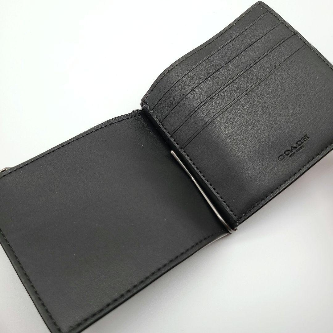 COACH マネークリップ 新品 ブラック お札入れ 小銭入れ コンパクト財布