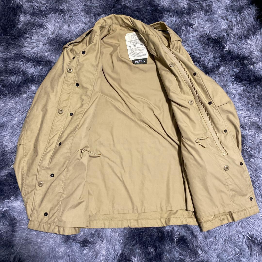 希少90s USA製 ALPHA M-65 ベージュ S-R スコービルジップ