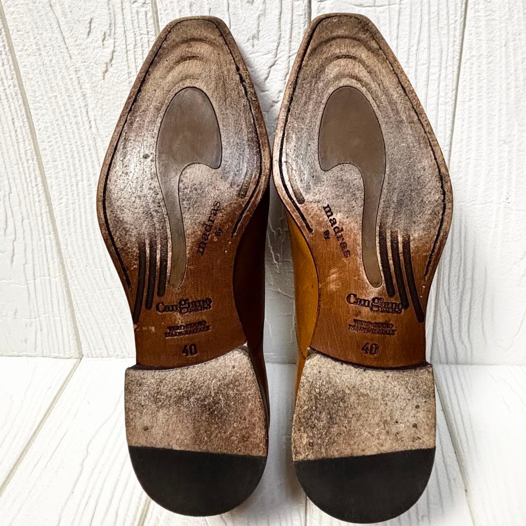 美品　マドラス カンジャーノ イタリア製革靴40ストレートチップ