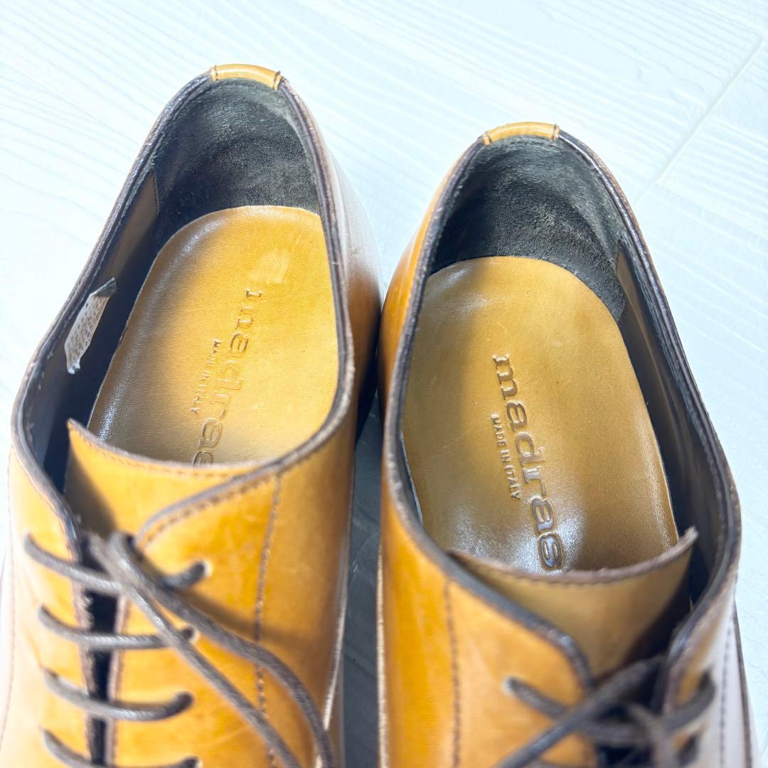 美品　マドラス カンジャーノ イタリア製革靴40ストレートチップ