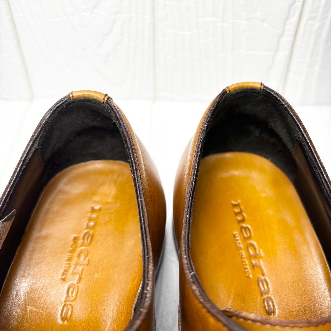 美品　マドラス カンジャーノ イタリア製革靴40ストレートチップ