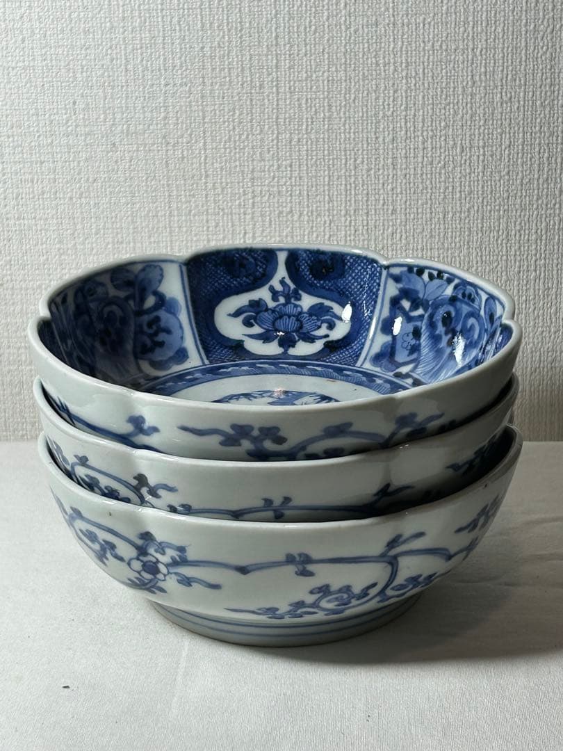 古伊万里染付なます皿 江戸時代　3枚無傷