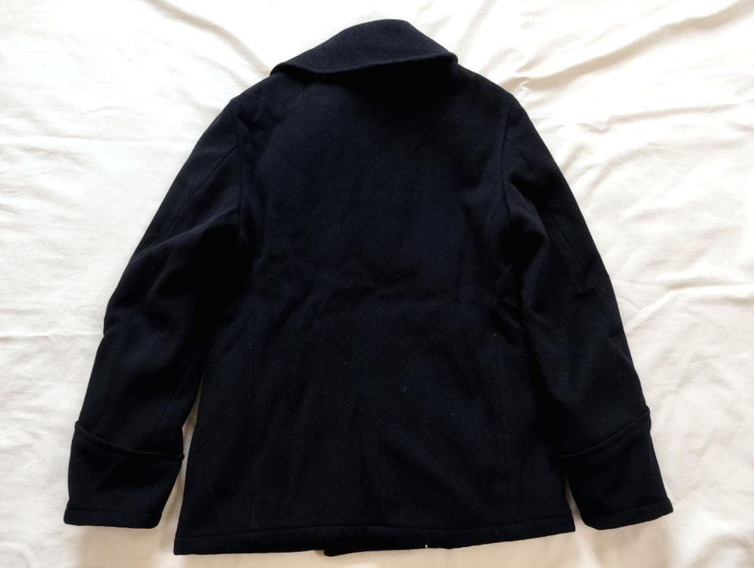 希少カシミヤ混 ブルーブルー ピーコート M ハリウッドランチマーケット