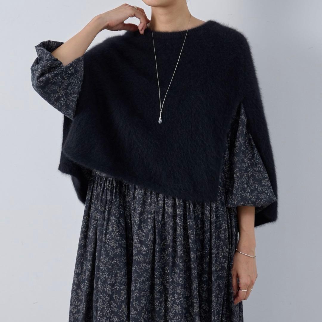 【新品タグ付】ビアズリー リーフプリントギャザーワンピース