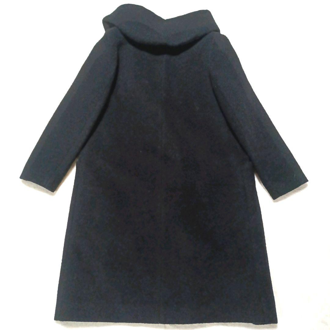LOUNIE 【美品】 アルパカ モヘア スタンドカラー フーデット コート
