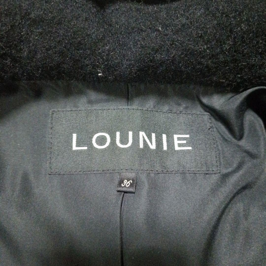 LOUNIE 【美品】 アルパカ モヘア スタンドカラー フーデット コート